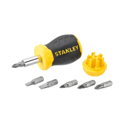 STANLEY® Stubby Multi-Bit Ratcheting Screwdriver With 6 Bits