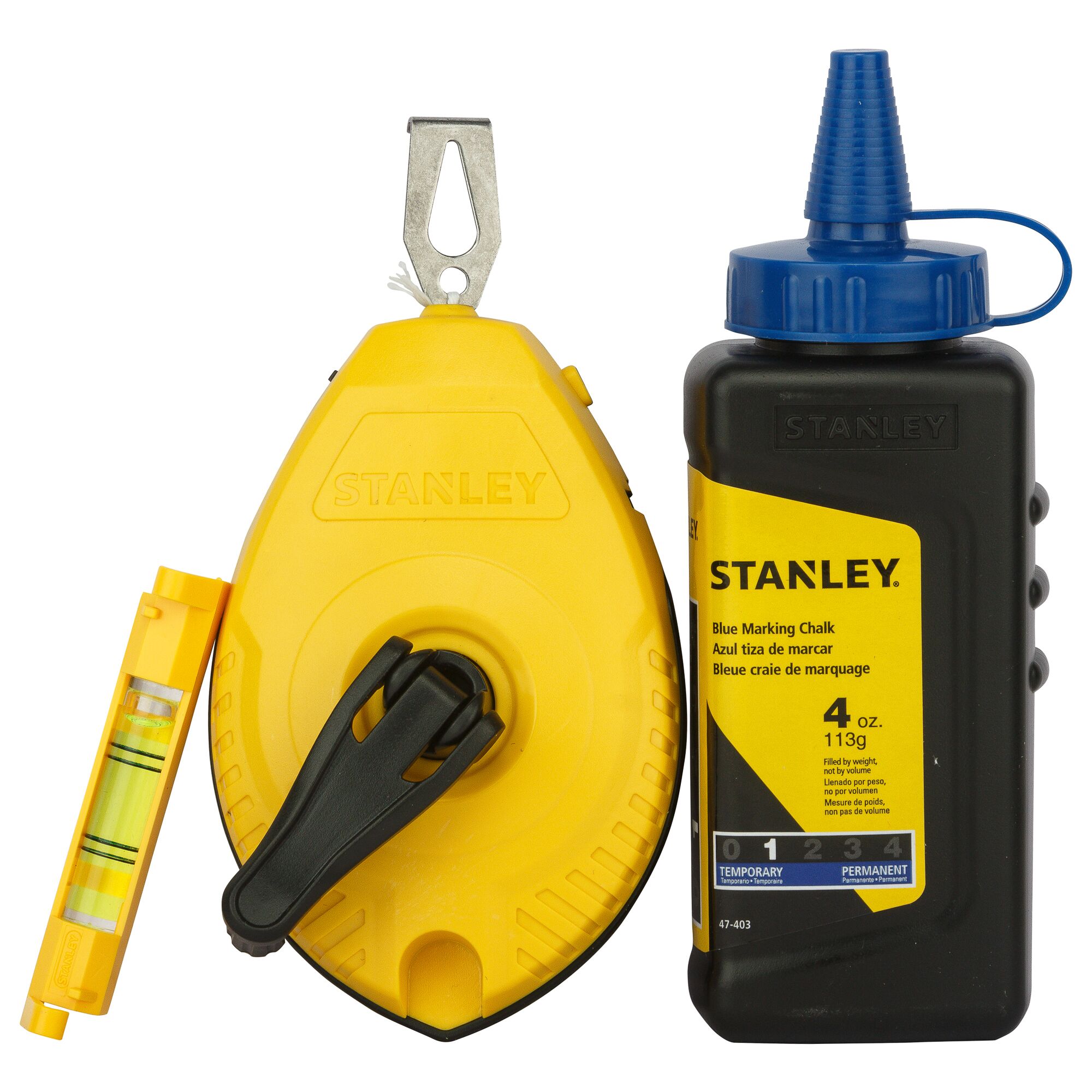 STANLEY® Chalk Line Reel 30m with Blue Chalk and Level