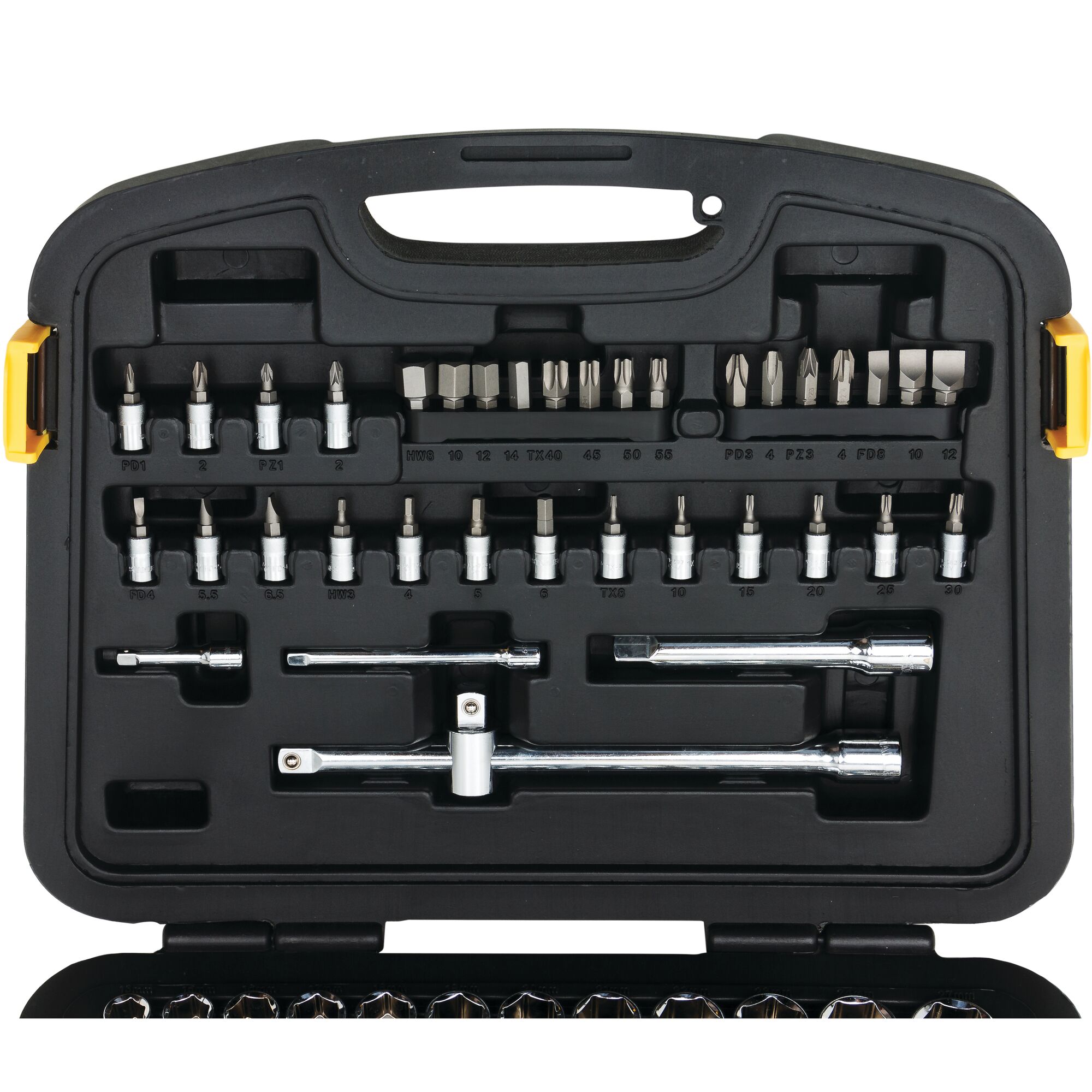 86PC 1/4 & 1/2 SQ.DR. SOCKET SET-6PT MET