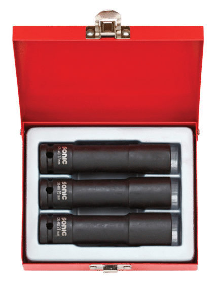 IMPACT SOCKET SET 1/2" , 3 PCS.