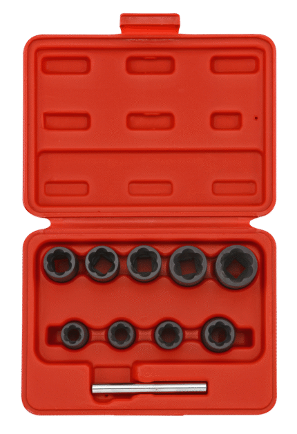 SPIRAL SOCKET SET 3/8", 10 PCS.