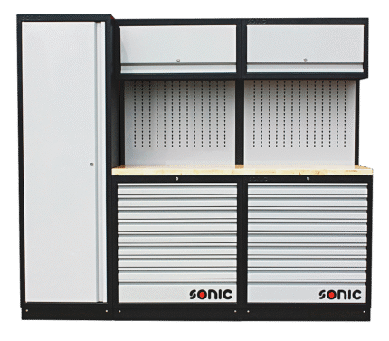 SONIC MSS 34" SIDE LOCKER WITH 18 DRAWERS AND WOODEN TOP BLADE