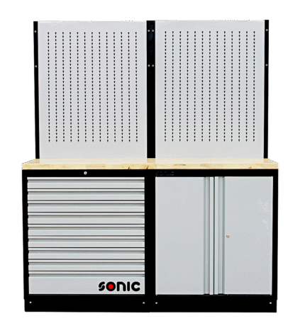 SONIC MSS 34" 9 DRAWERS, CLOSET, HANGER BOARD WITH WOODEN TOP BLADE