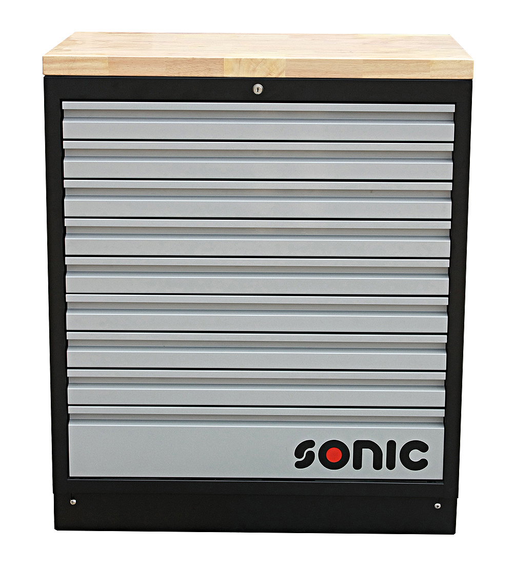 SONIC MSS 34" CABINET WITH 9 DRAWERS, WOODEN TOP BLADE