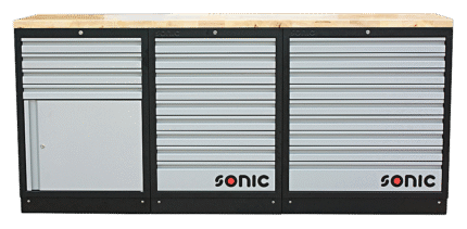 SONIC MSS 60" LOW SETUP, 22 DRAWERS WITH WOODEN WORKTOP