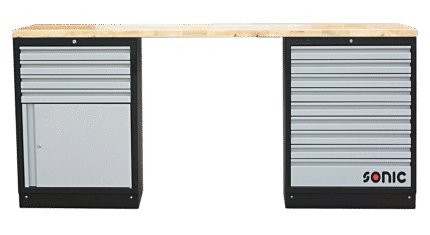 SONIC MSS 26"/34" 9 DRAWERS AND CABINET WITH DOOR WITH WOODEN TOP BLADE