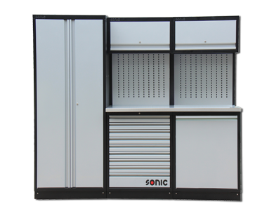 SONIC MSS 26" CABINET AND HANGER BOARD WITH DEEP STAINLESS STEEL TOP