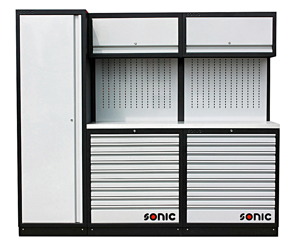 SONIC MSS 90" SETUP, 18 DRAWERS WITH STORAGE