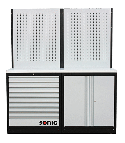SONIC MSS 34" 9 DRAWERS, CLOSET, HANGER BOARD WITH STAINLESS STEEL TOP BLADE