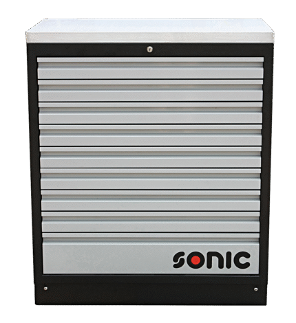 SONIC MSS 34" CABINET, 9 DRAWERS, WITH STAINLESS STEEL TOP BLADE