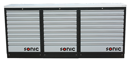 SONIC MSS 26"/34" LOW SETUP WITH 27 DRAWERS WITH SS TOP