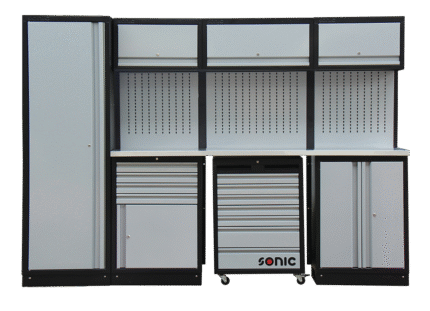 SONIC MSS 26"/34" SETUP WITH 11 DRAWERS WITH STAINLESS STEEL WORKTOP