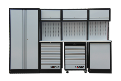 SONIC MSS 26"/34" SETUP WITH 20 DRAWERS WITH DEEP STAINLESS STEEL TOP BLADE