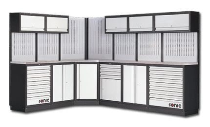 SONIC MSS 122" CORNER SETUP, 22 DRAWERS WITH STORAGE