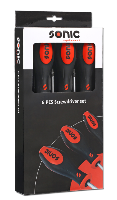 6 PCS. TAMPERPROOF SCREWDRIVER SET TX-H IN COLOR BOX