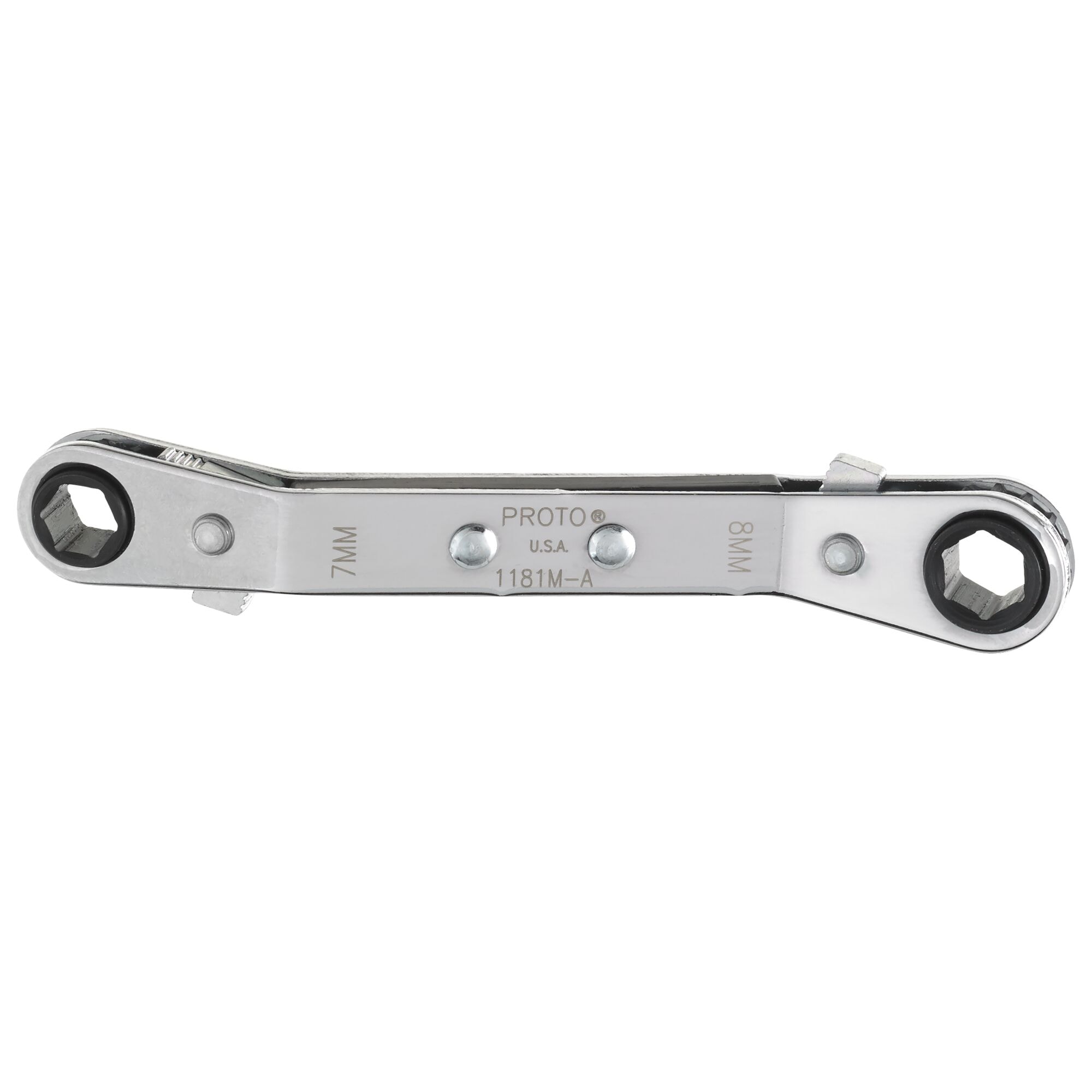 7mm x 8mm Offset Reversible 6-Point Ratcheting Double Box Wrench