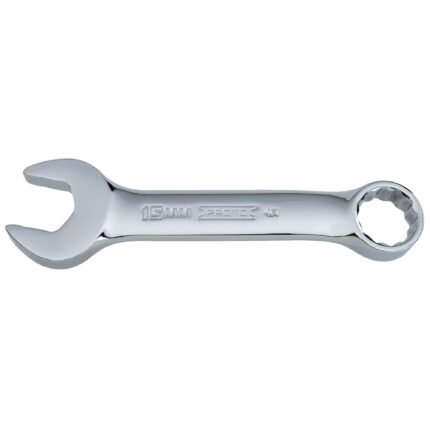 15mm 12-Point Full Polish Short Combination Wrench