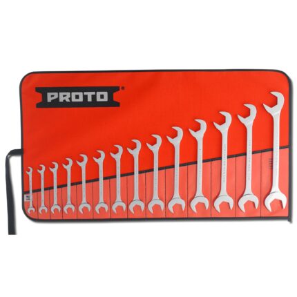 PROTO® Full Polish Angle Open-End Wrench Set (14 pc.)