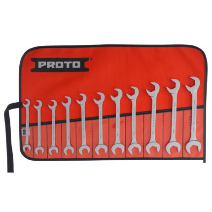 PROTO® Full Polish Metric Angle Open-End Wrench Set (11 pc.)