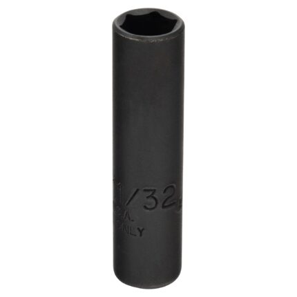 1/4 in. Drive 11/32 in. 6-Point Black Oxide Deep Socket