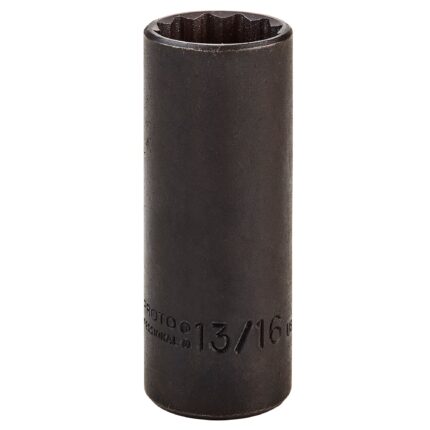 3/8 in. Drive 13/16 in. 12-Point Black Oxide Deep Socket