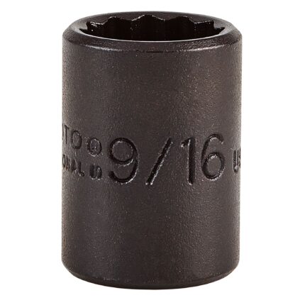 3/8 in. Drive 9/16 in. 12-Point Black Oxide Socket