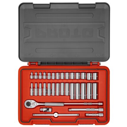 PROTO® 3/8 in. Drive Metric 6-Point Socket Set (34 pc.)