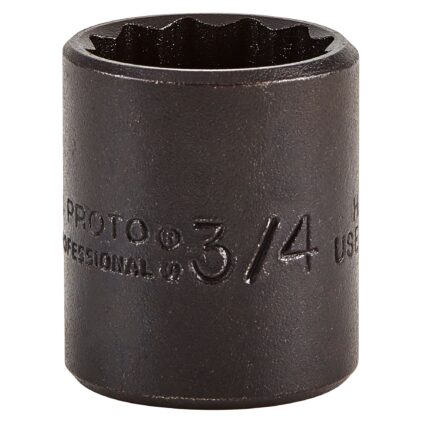 3/8 in. Drive 3/4 in. 12-Point Black Oxide Socket