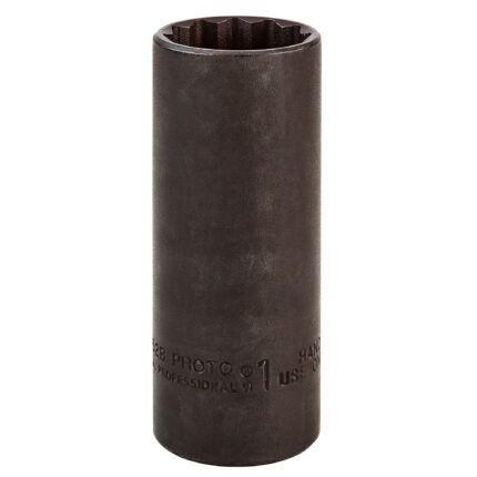 1/2 in. Drive 1 in. 12-Point Black Oxide Deep Socket