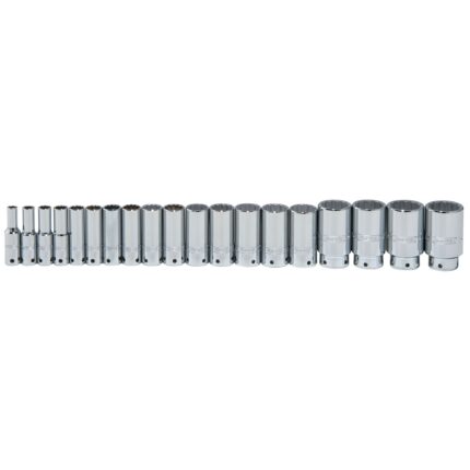 PROTO® Tether-Ready 1/2 in. Drive 12-Point Deep Socket Set (19 pc.)