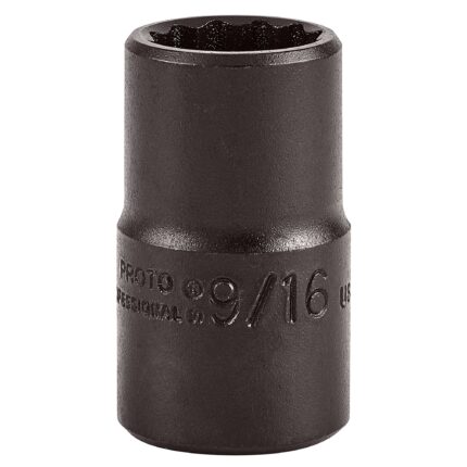 1/2 in. Drive 9/16 in. 12-Point Black Oxide Socket