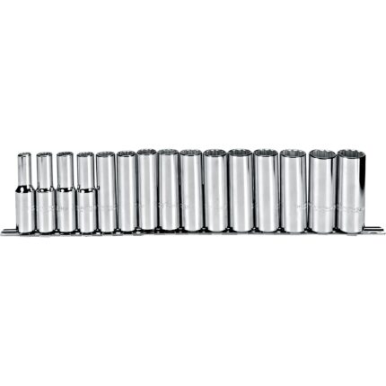 1/2 in. Drive 12-Point Metric Deep Socket Set (15 pc.)