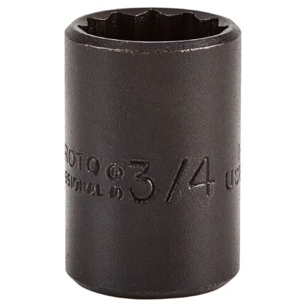 1/2 in. Drive 3/4 in. 12-Point Black Oxide Socket