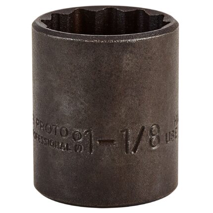1/2 in. Drive 1-1/8 in. 12-Point Black Oxide Socket