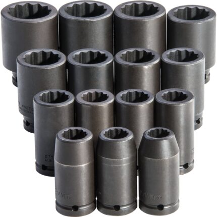 3/4 in. Drive 12-Point Deep Impact Socket Set (15 pc.)