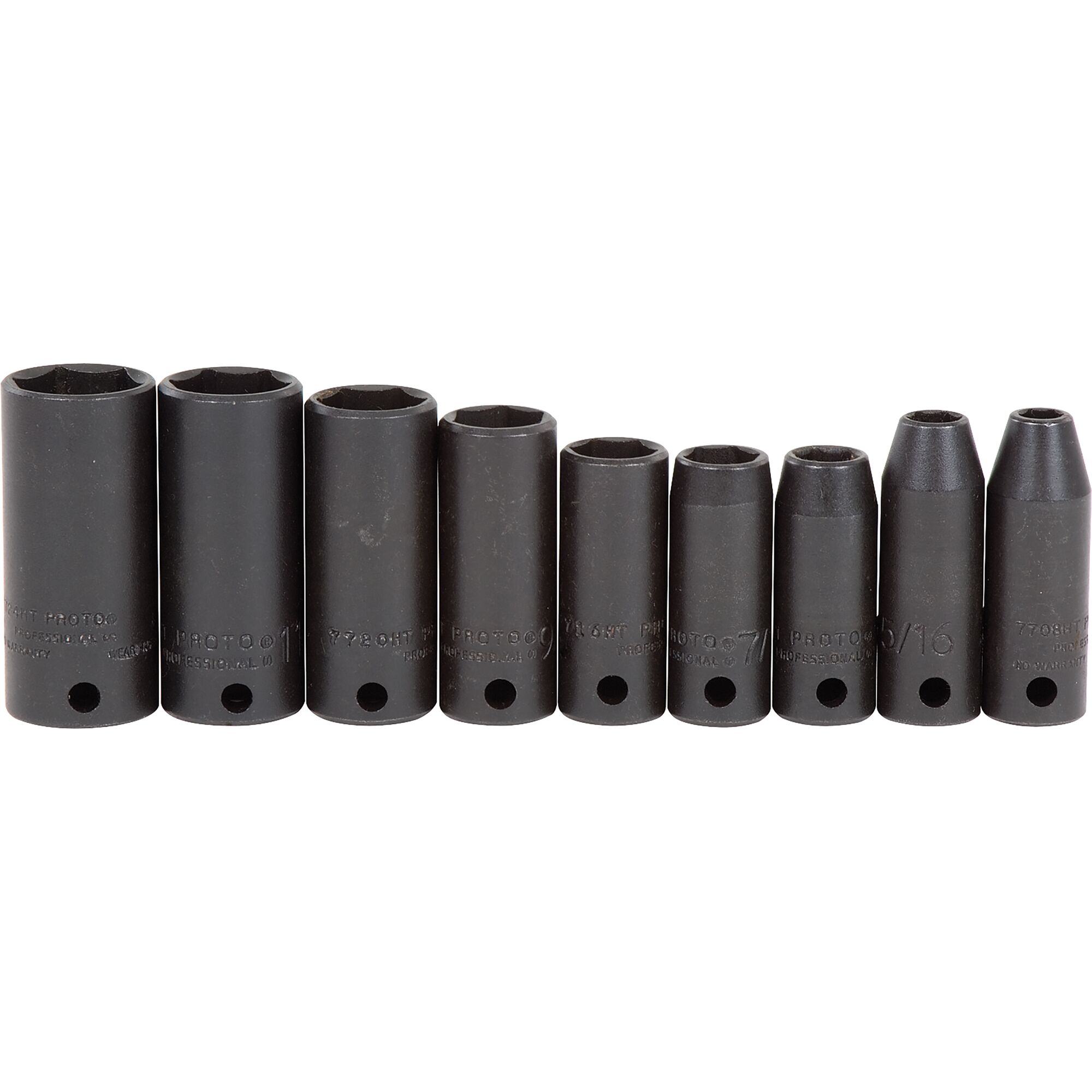 PROTO® 3/8 in. Drive 6-Point Thin Wall Deep Impact Socket Set (9 pc.)