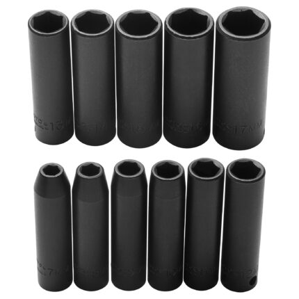 3/8 in. Drive 6-Point Metric Deep Impact Socket Set (11 pc.)