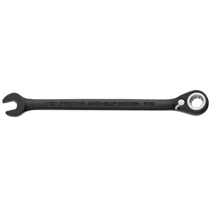 9/32 in. Black Chrome Reverisble Combination Ratchet Wrench