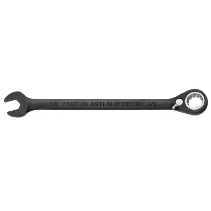 3/8 in. Black Chrome Reversible Combination Ratchet Wrench