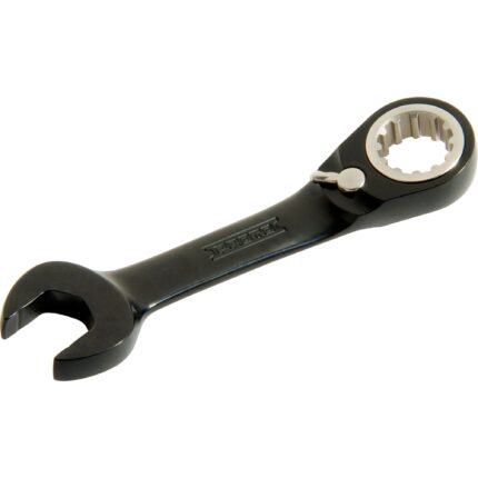 1/2 in. Black Chrome Stubby Reversible Combination Ratchet Wrench