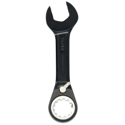 5/8 in. Black Chrome Reversible Combination Stubby Ratchet Wrench