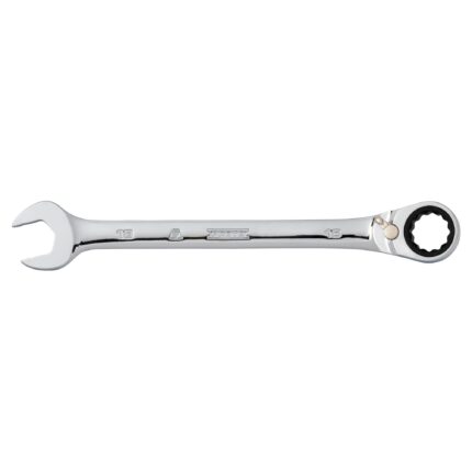 18mm 12-Point Full Polish Reversible Combination Ratchet Wrench