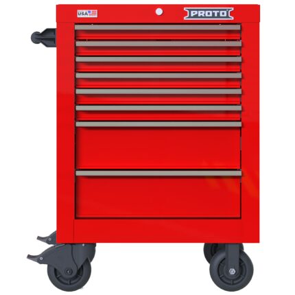 27 in. 8-Drawer Roller Chest (Red/Chrome)